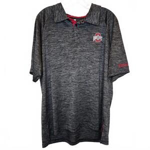 The Ohio State Buckeyes Grey Red Polo Shirt - Men's Large